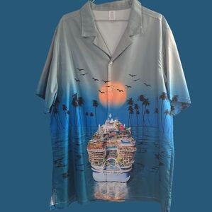 Icon Of The Seas Cruise Hawaiian Mens Shirt Size Large